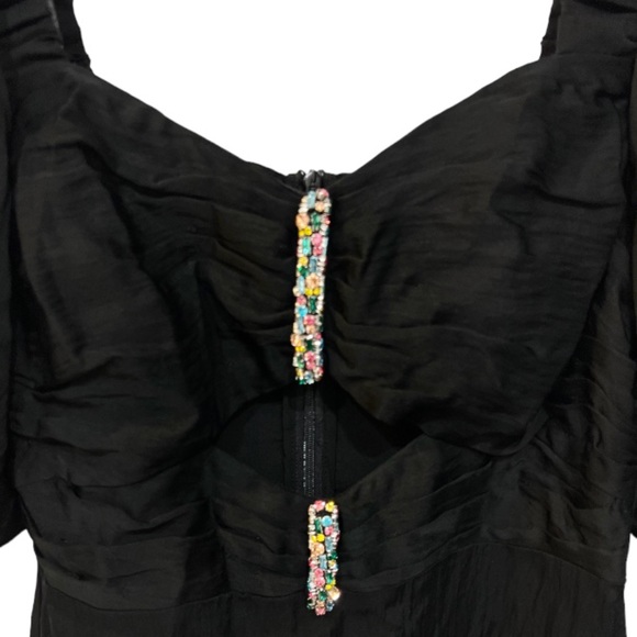 NWT SANDRO Falbala Noir Embellished Midi Party Dress - Picture 10 of 12